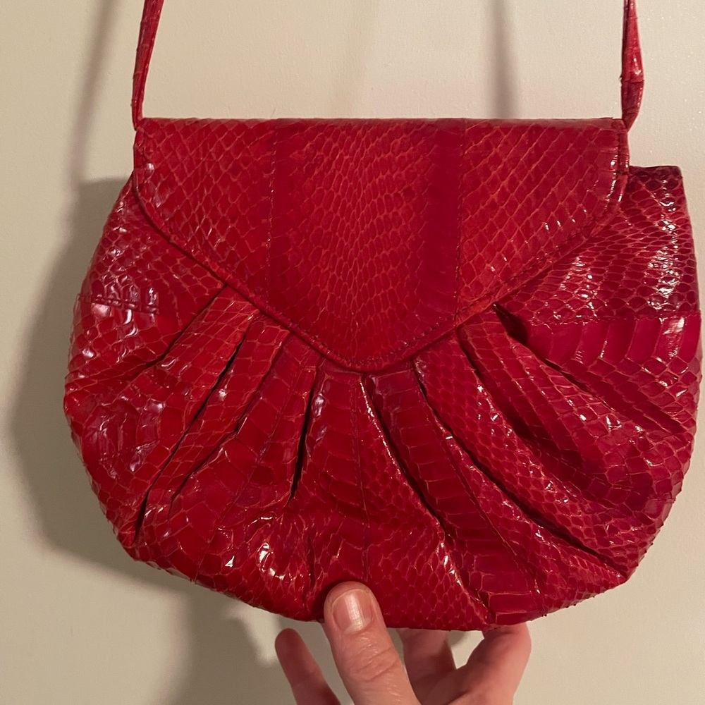 Vintage Neiman Marcus Snake Embossed Handbag - image 5
